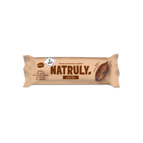 Barrita ecológica de cacao sin gluten Natruly