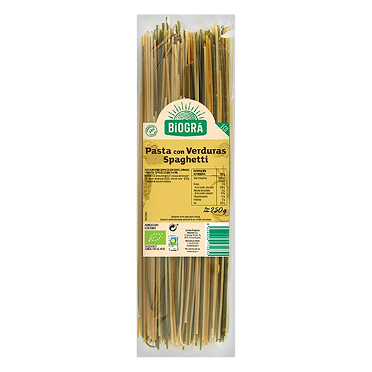 Espaguetis con verduras Biográ 250g.