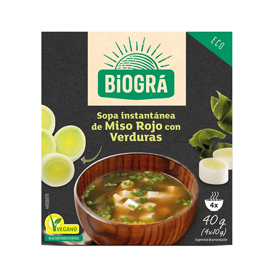 Sopa miso con verduras Biográ 4x10g.