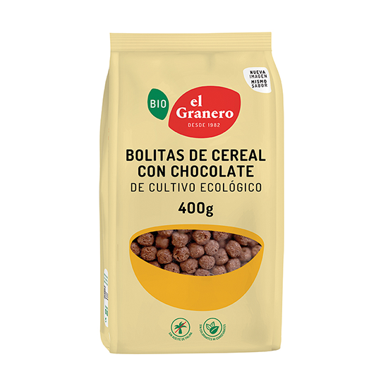 Bolitas de cereales con chocolate El Granero Integral 300g.