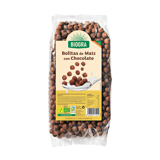 Bolitas de maíz con chocolate 250g.