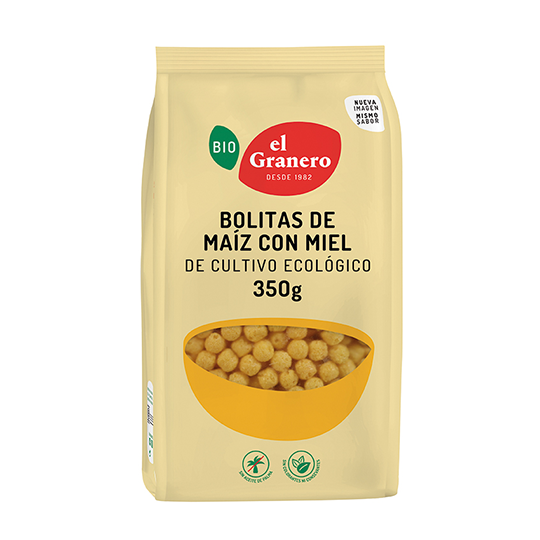 Bolitas de maíz con miel bio El Granero Integral 350g.