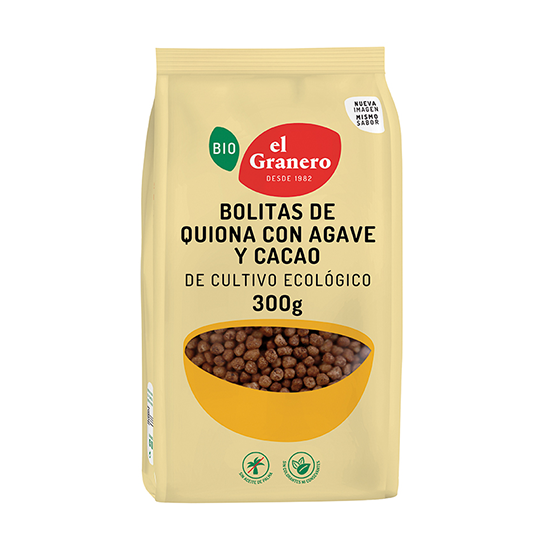 Bolitas de quinoa con agave y cacao El Granero Integral 300g.
