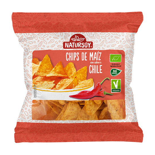Chips de maíz con chili Natursoy 75g.