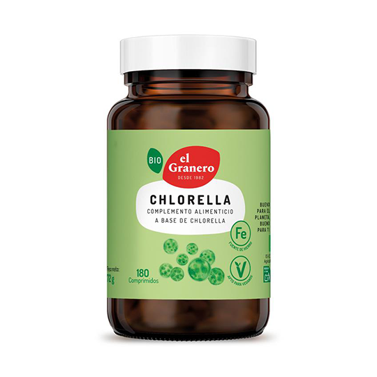 Chlorella ecológica El Granero 180 comprimidos 400mg.