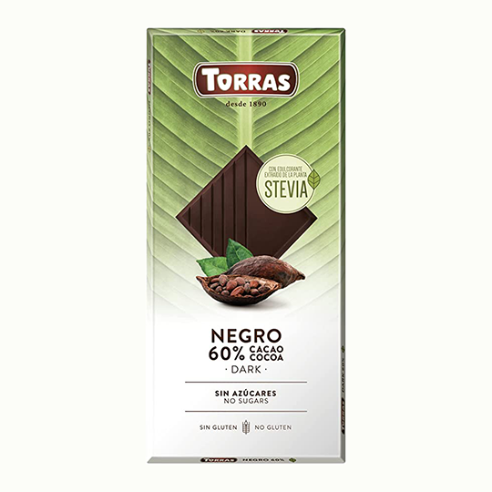 Chocolate negro con stevia Torras