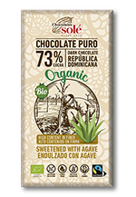 Chocolate negro 73% con agave Solé 100g.