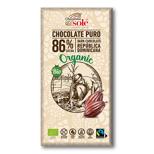 Chocolate negro 86% Chocolates Solé 100g.
