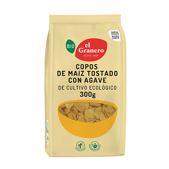 Copos de maíz tostado con agave bio El Granero Integral 300g. 