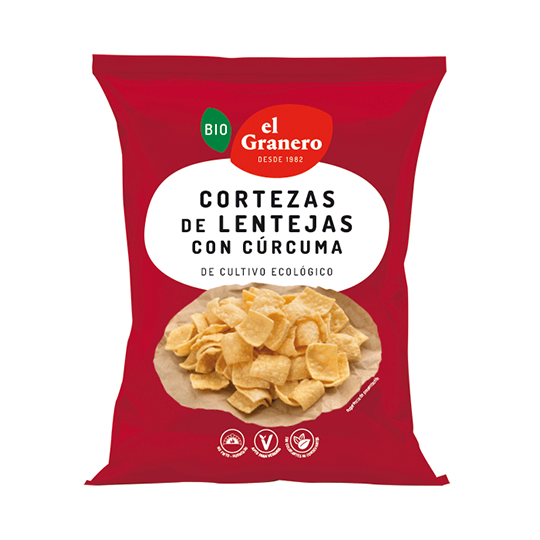 Cortezas de lentejas con cúrcuma Bio El Granero Integral