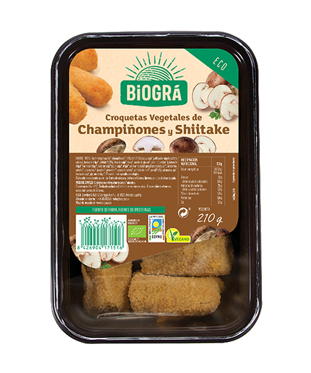 Croquetas de tofu con setas shiitake Biográ 175g.