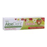 Pasta de dientes orgánica Aloe Dent para niños sin flúor sabor fresa