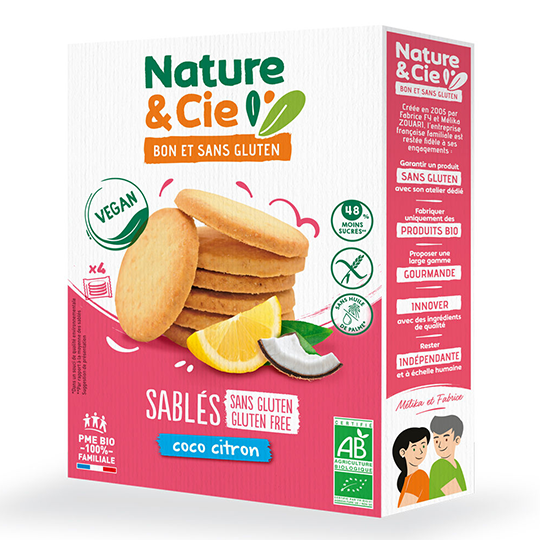 Galletas ecológicas de limón y coco sin gluten Nature Cie