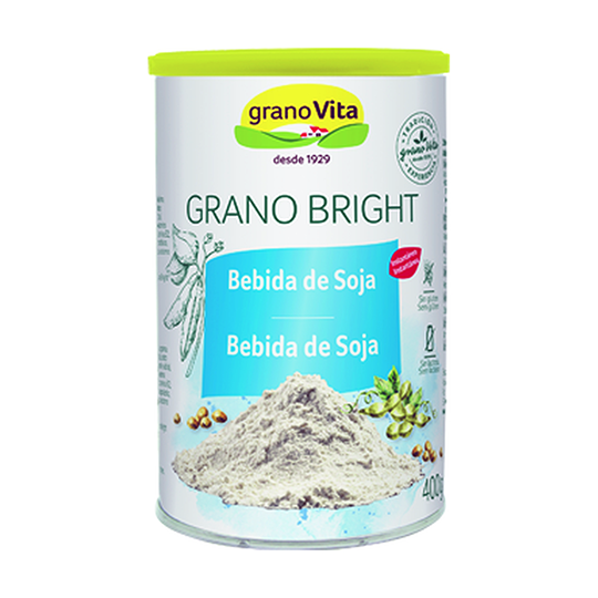 Bebida de soja instantánea Grano bright Granovita 400 gramos