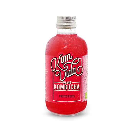 Kombucha ecológica con frutos rojos Berryvida Komvida 250ml.