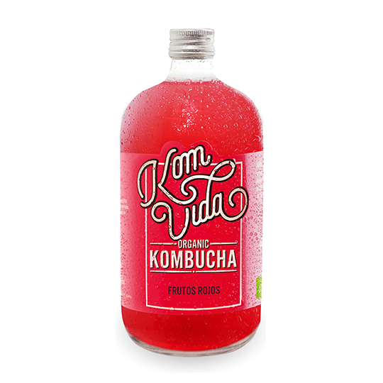 Kombucha ecológica con frutos rojos Berryvida Komvida 750ml.