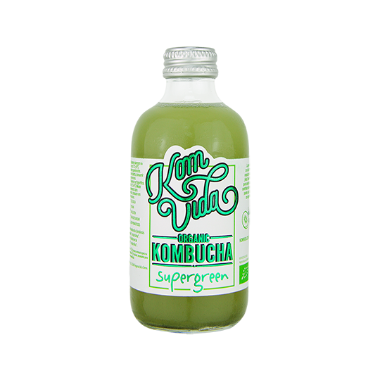 Kombucha Supergreen de Kiwi, Pepino y Espirulina de Komvida