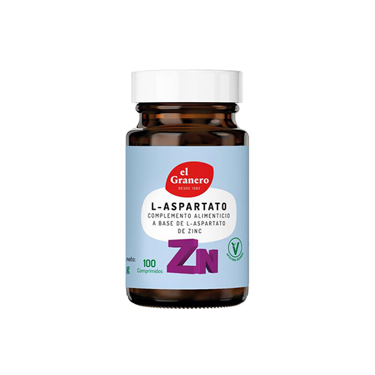 L-aspartato de zinc El Granero Integral 100 comprimidos 360mg.