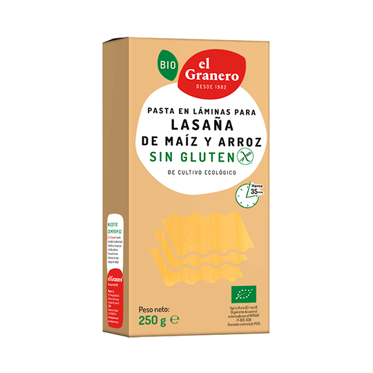 Láminas lasaña sin gluten El Granero Integral