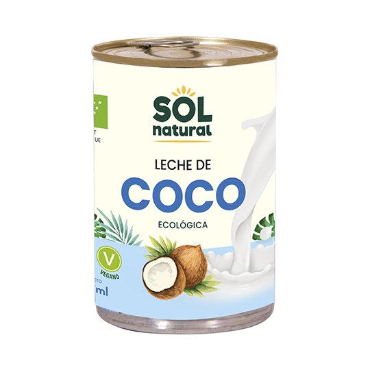 Leche de coco ecológica para cocinar Sol Natural