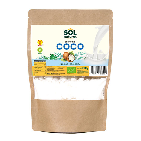 Leche de coco ecológico en polvo Sol Natural
