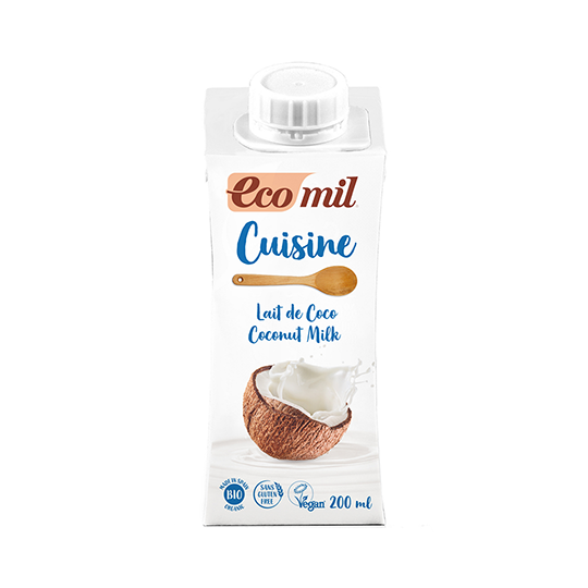 Leche de coco para cocinar Ecomil 200ml.