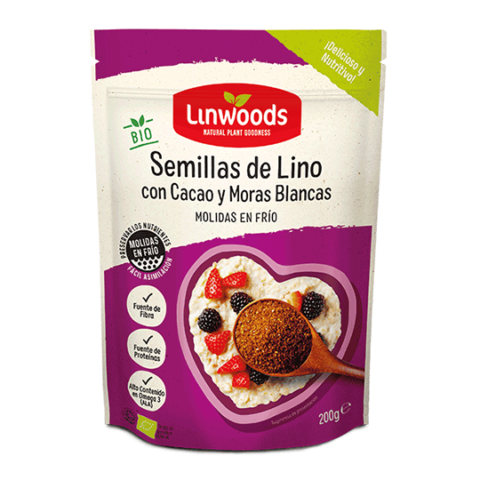 Semillas de lino con cacao y moras Linwoods 200g.
