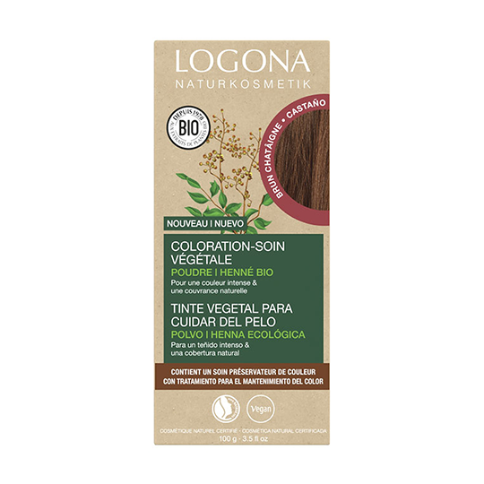 Colorante vegetal castaño Logona 100g.