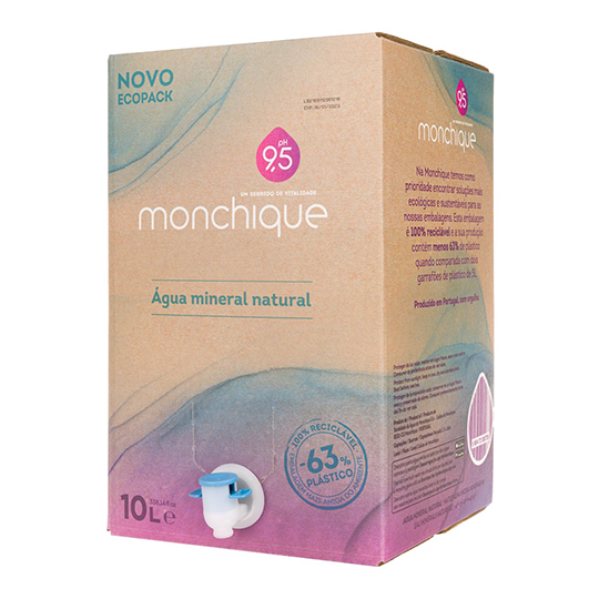 Monchique Agua alcalina natural Bolsa en Caja de 10L.