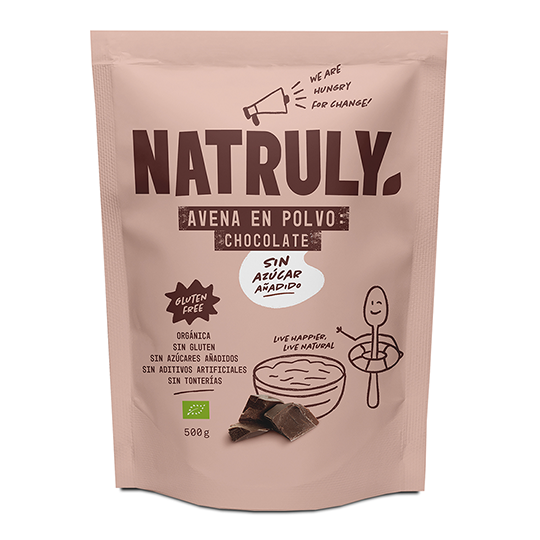 Harina de avena ecológica y sin gluten Chocolate Natruly 500 g