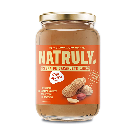Crema de 100% Cacahuete sin gluten Natruly 500 gramos