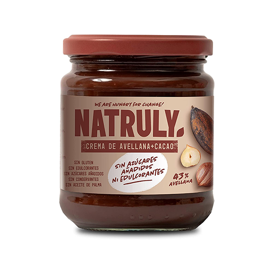 Natruly Crema de Avellanas y Cacao sin gluten y sin azúcar