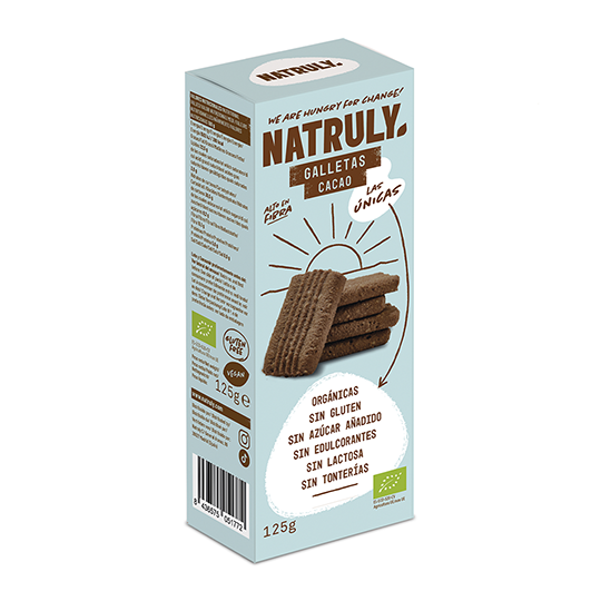 Galletas ecológicas con cacao sin gluten Natruly