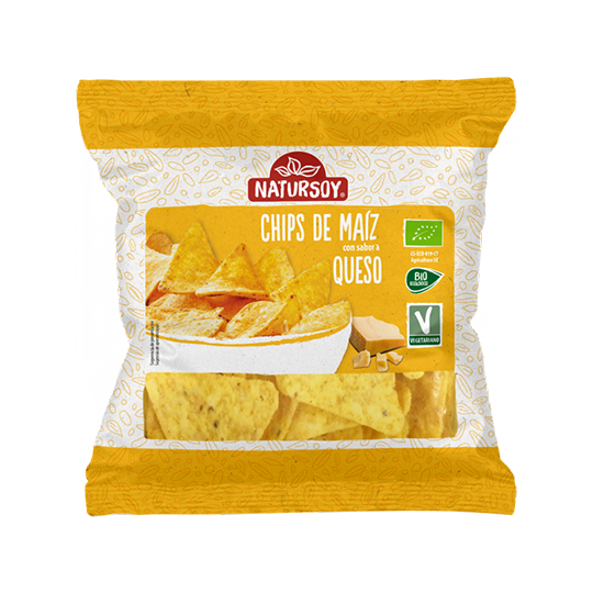 Chips de maíz con queso Natursoy 75g.