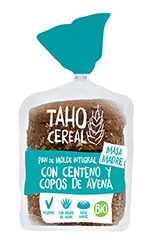 Pan de molde con centeno y avena bio Taho cereal 400g.