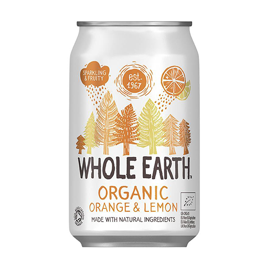 Refresco de naranja-limón bio Whole Earth 330ml. 