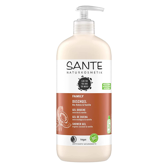 Gel de ducha bio Coco y Vainilla Sante 950ml.