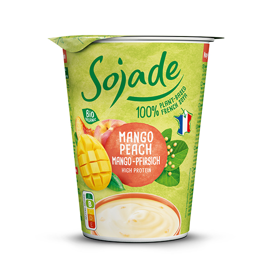 Sojade Yogur de soja bio mango melocotón 400g.