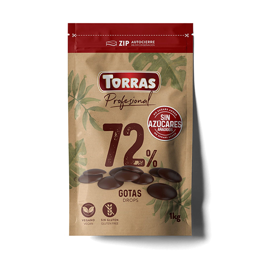 Cobertura de chocolate negro 72% Torras 1 kilo