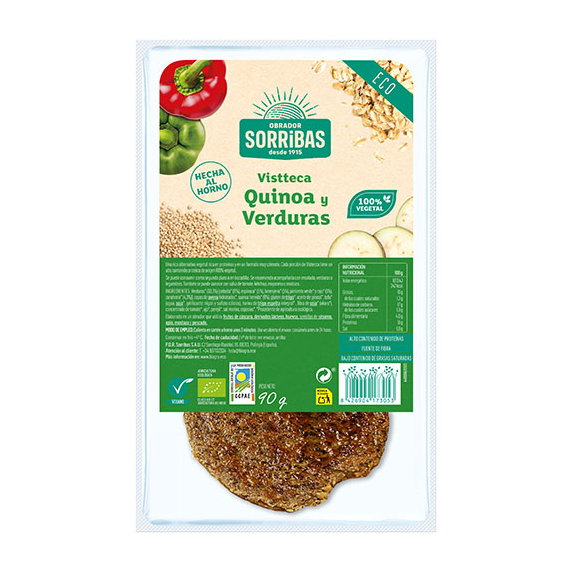 Vistteca vegetal de quinoa y verduras Obrador Sorribas