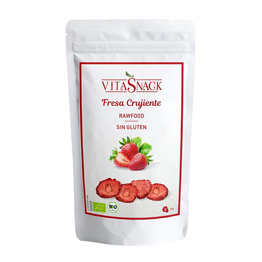 Fresa crujiente ecológica Vitasnack 24g.