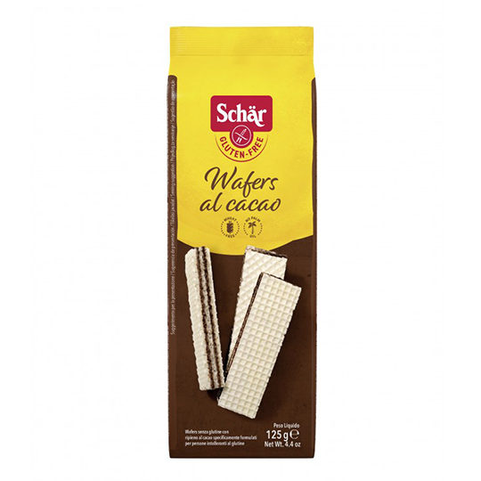 Wafers al cacao sin gluten Schar 125 gramos