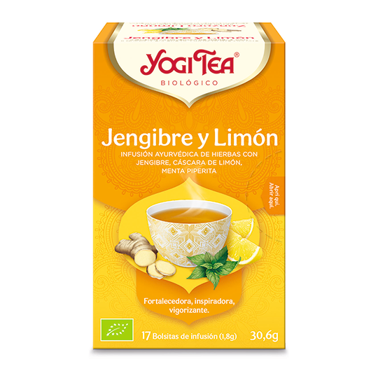 Infusión Jengibre y limón Yogi Tea 17 bolsitas
