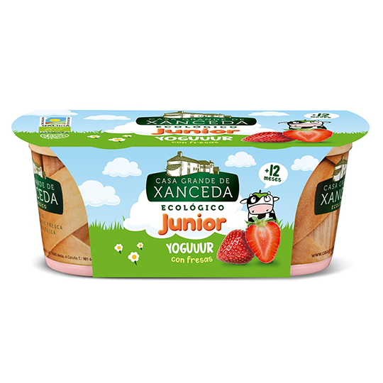 Yogur fresas junior 2x125g.