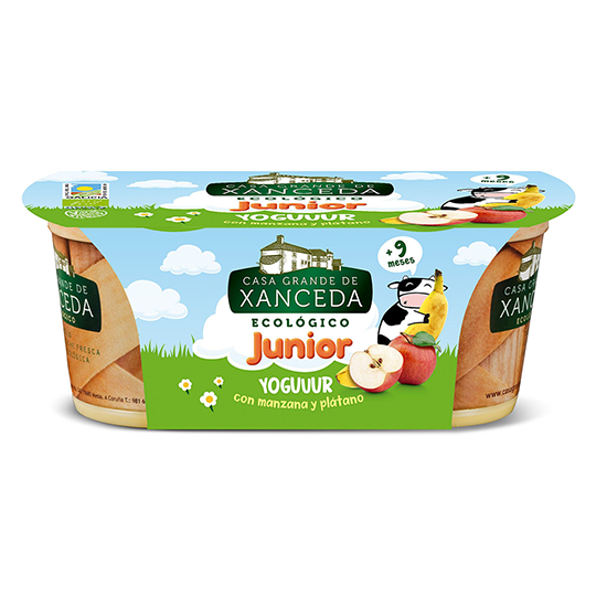 Yogur manzana y platano junior Xanceda 2x125g.