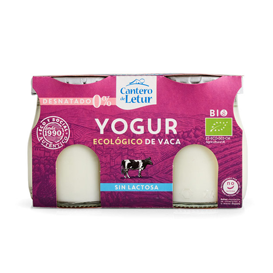 Yogur vaca desnatado sin lactosa El Cantero de Letur