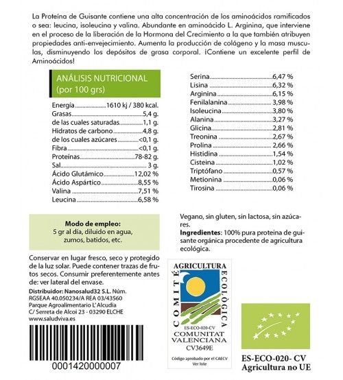 Proteína de guisante Salud viva 250g. - Ítem1